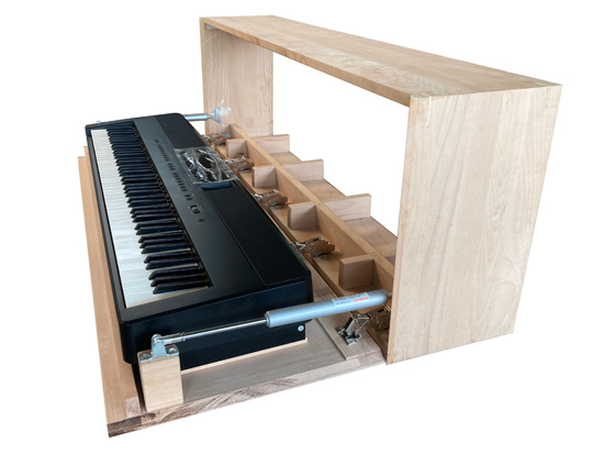 Holzverkleidung, Wandverkleidung, Pianoverkleidung Schrank mit Gasdruckdmpfer