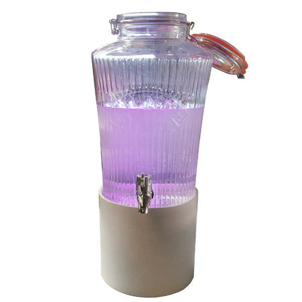 Mobiler Verkaufsstand Prsentationsstand autonomer Betrieb mit LED Leuchtpodest fr Getrnkespender