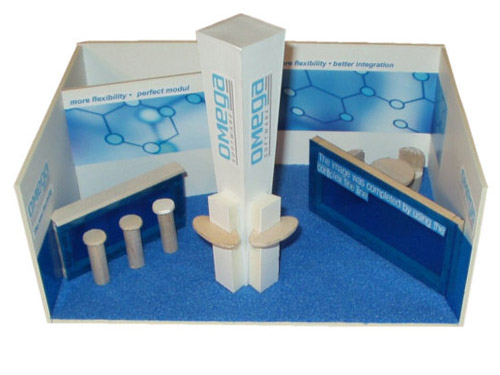 Modell Messestand Omega Software