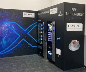 Kaffeeküche freistehend mit Becherhalter und Mülleinwurf Automatenverkleidung Kaffeepoint